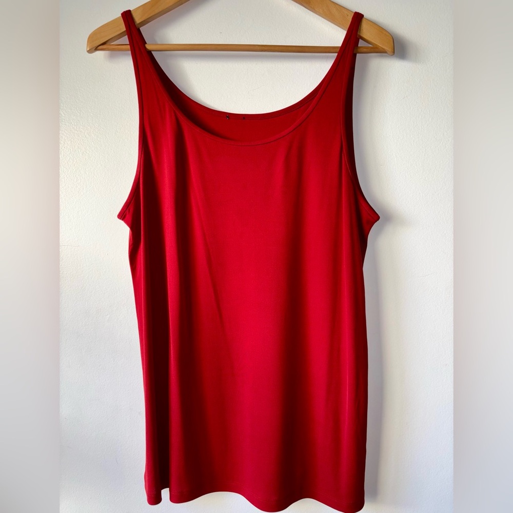 Eileen Fisher Red Silk Sleeveless Tank Top